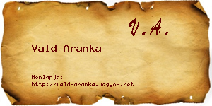 Vald Aranka névjegykártya